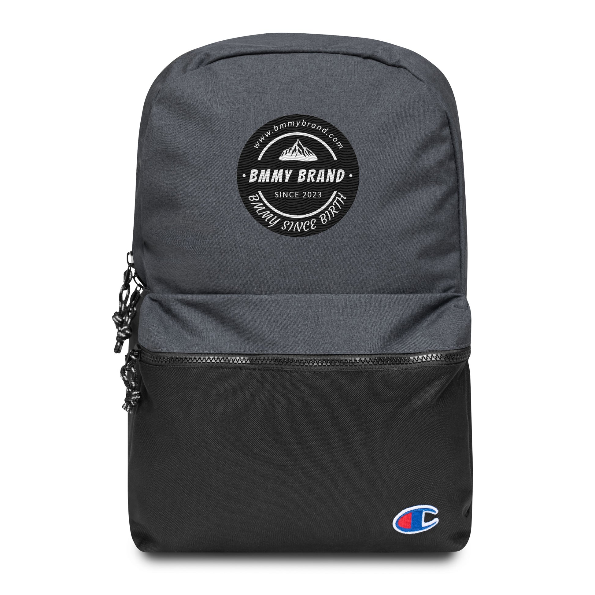 Embroidered Champion Backpack Shoulder Bag School Bag Heather Black