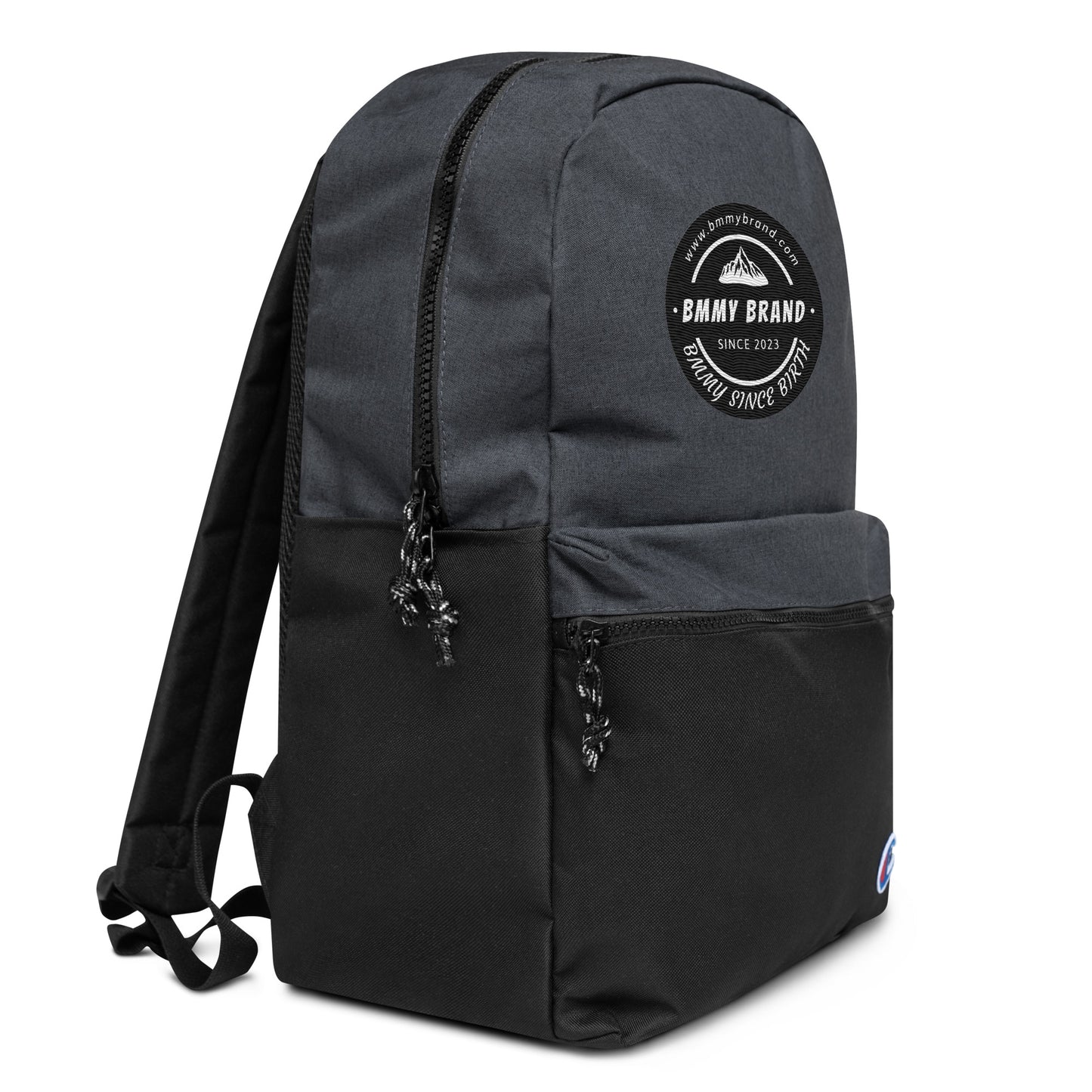 Embroidered Champion Backpack Shoulder Bag School Bag Heather Black