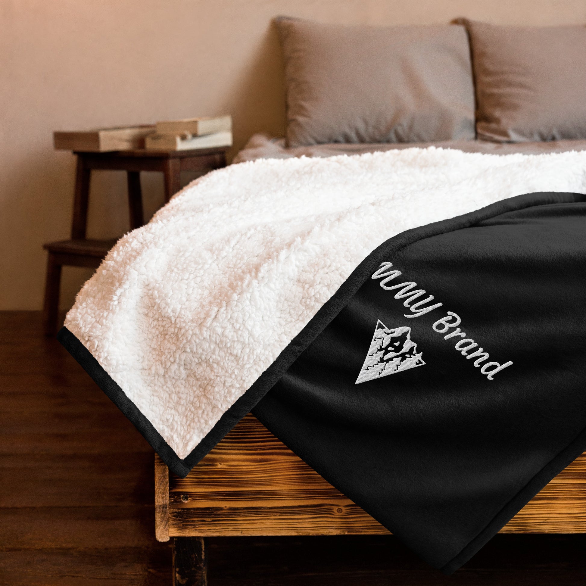 Sherpa Blanket Premium Throw Blanket Black White