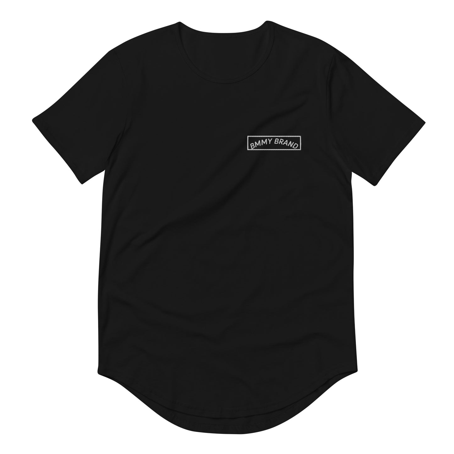 Men's T-Shirt Curved Hem Black BMMY Logo Backside