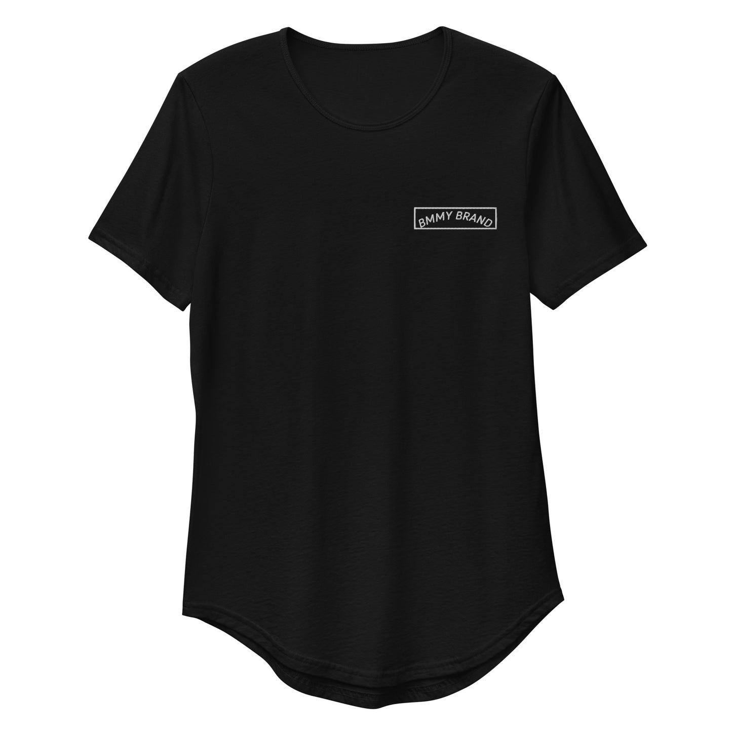 Men's T-Shirt Curved Hem Black BMMY Logo Backside