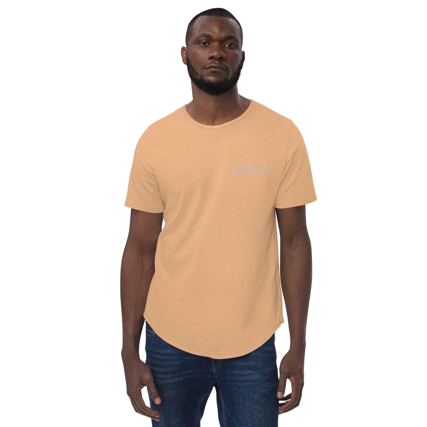 Men's T-Shirt Curved Hem Heather Sand dune