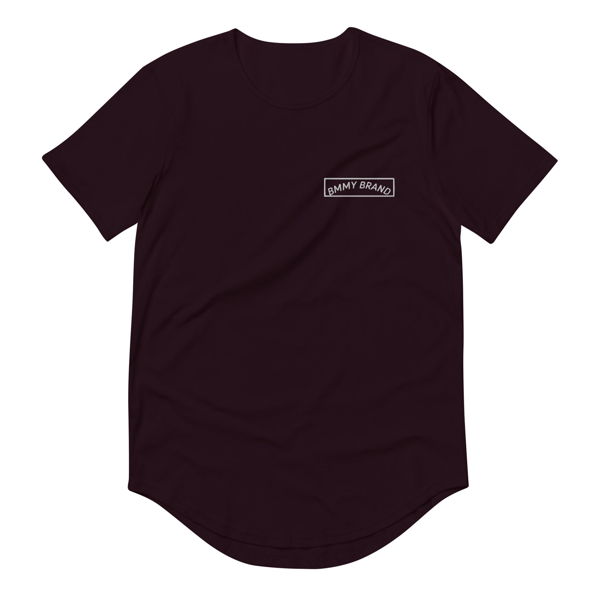 Men's T-Shirt Curved Hem Oxblood BMMY Logo Backside