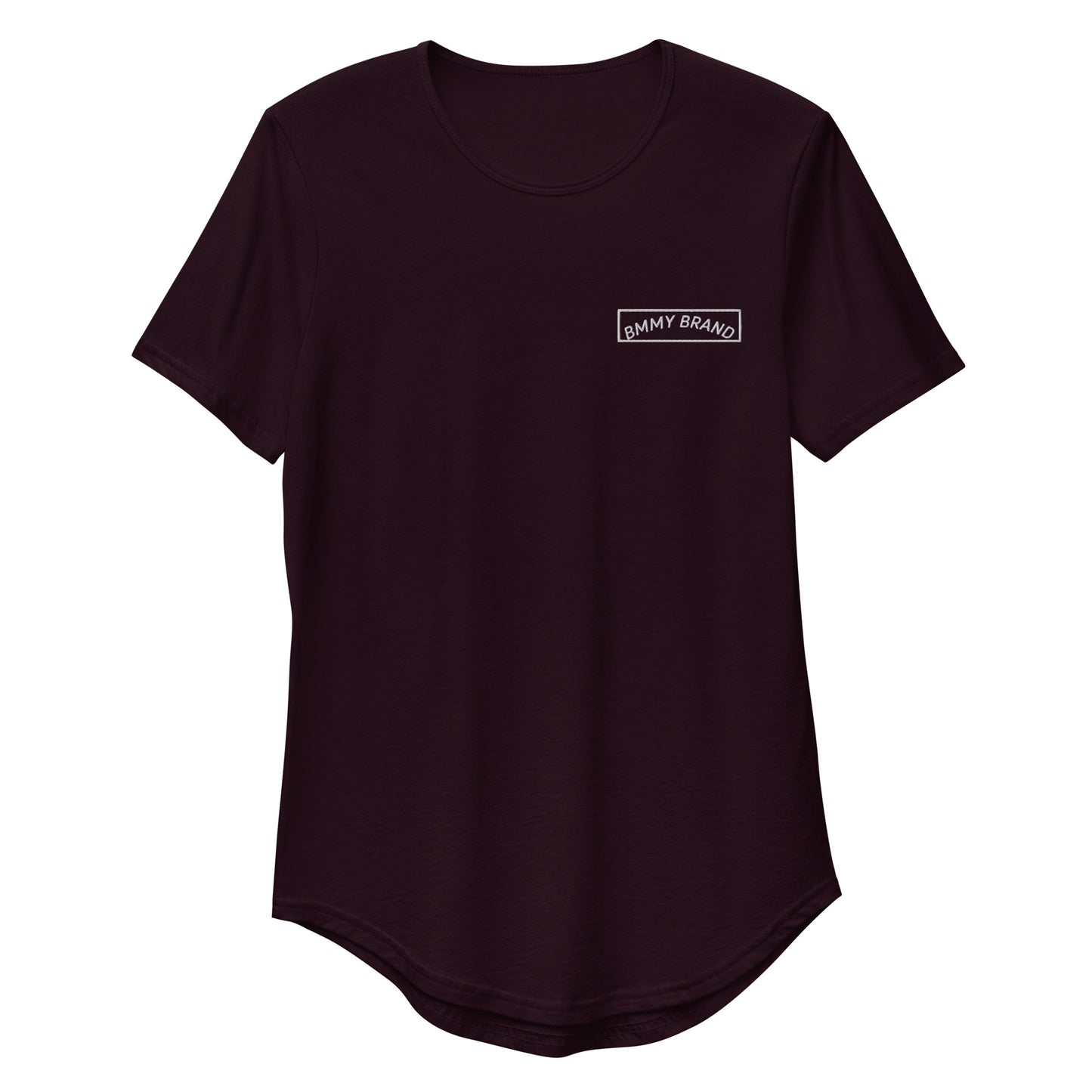 Men's T-Shirt Curved Hem Oxblood BMMY Logo Backside