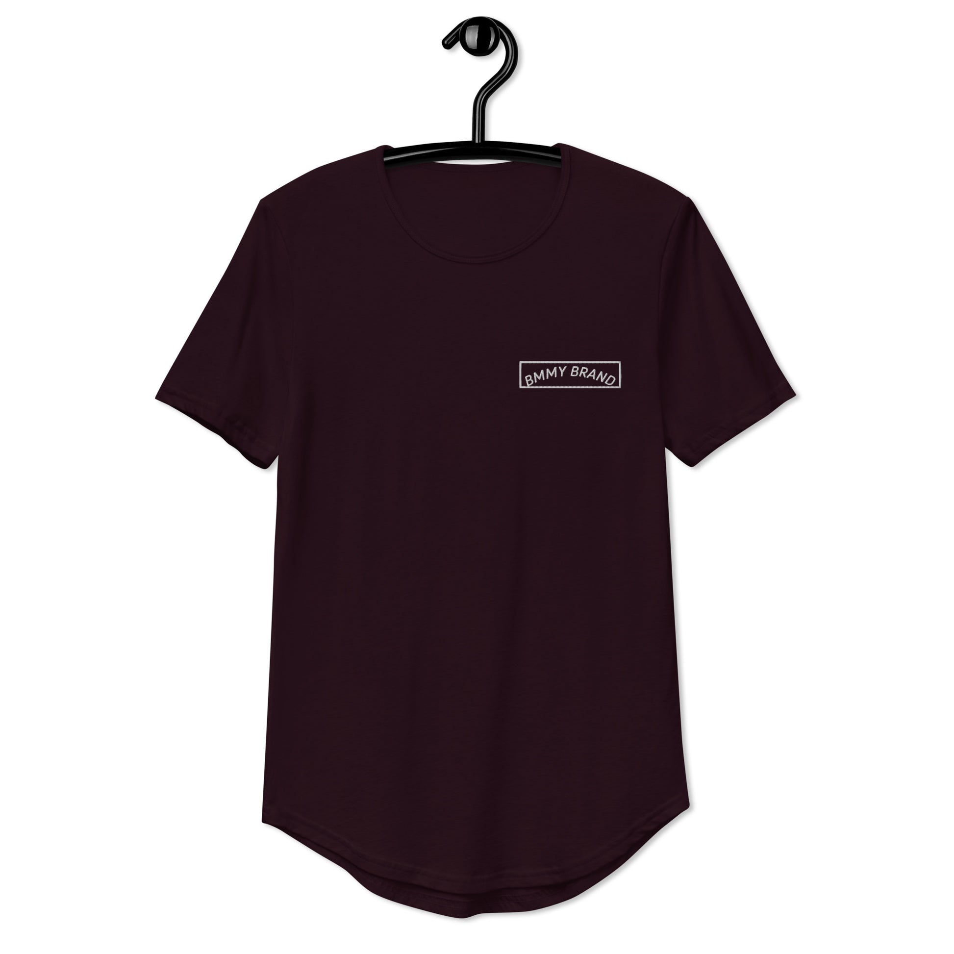 Men's T-Shirt Curved Hem Oxblood BMMY Logo Backside