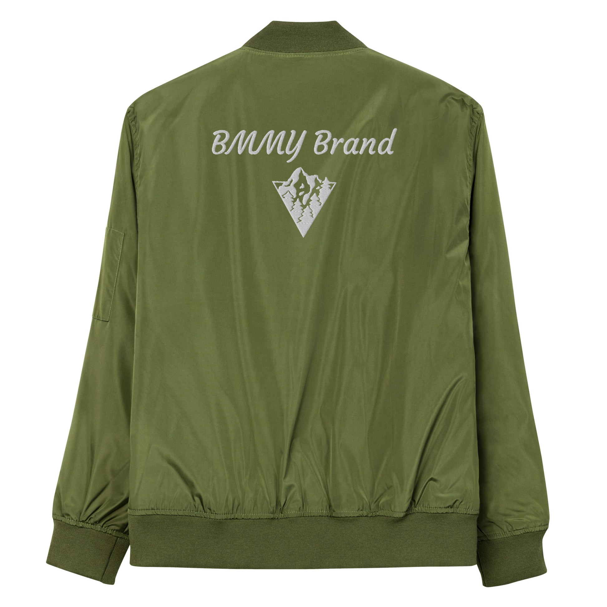 Bomber Jacket Premium Recycled Material Army Green Zipper