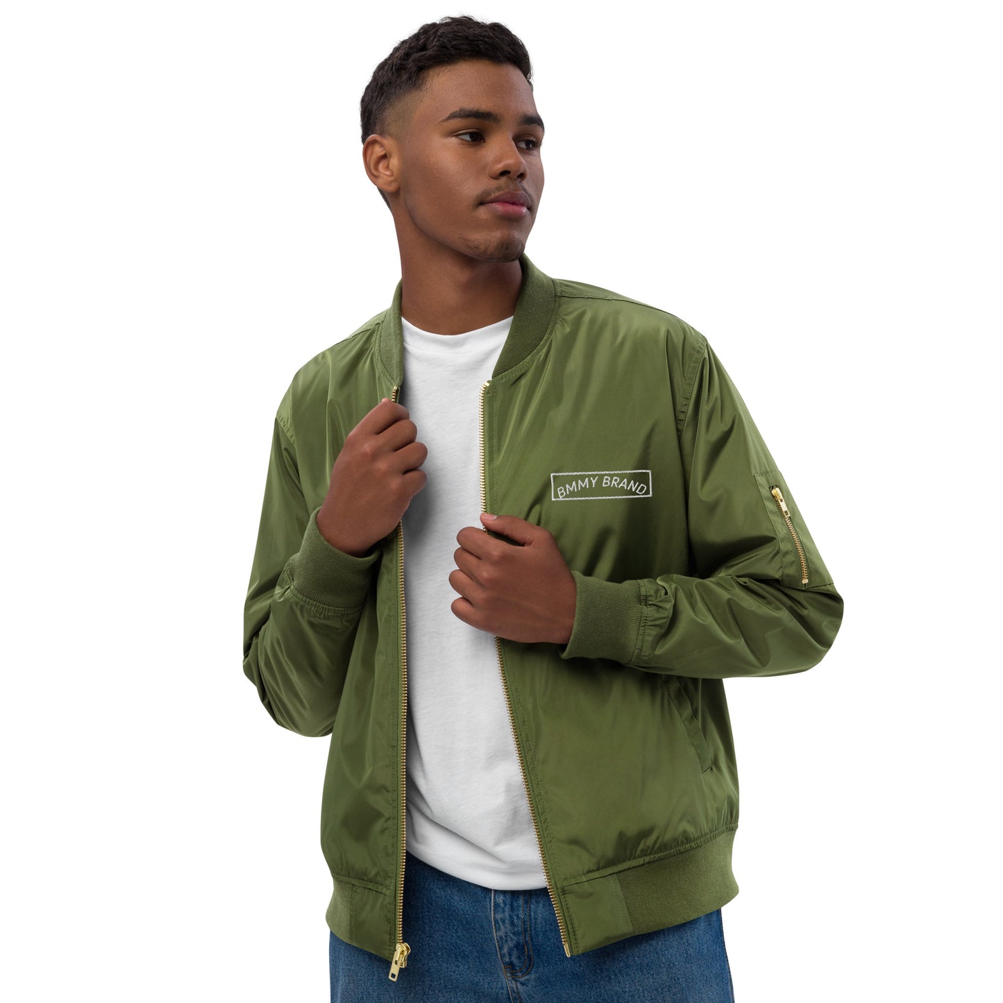 Bomber Jacket Premium Recycled Material Army Green