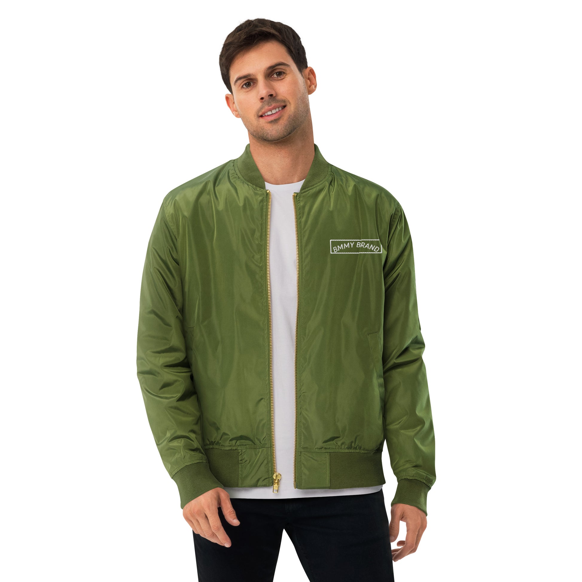 Bomber Jacket Premium Recycled Material Army Green