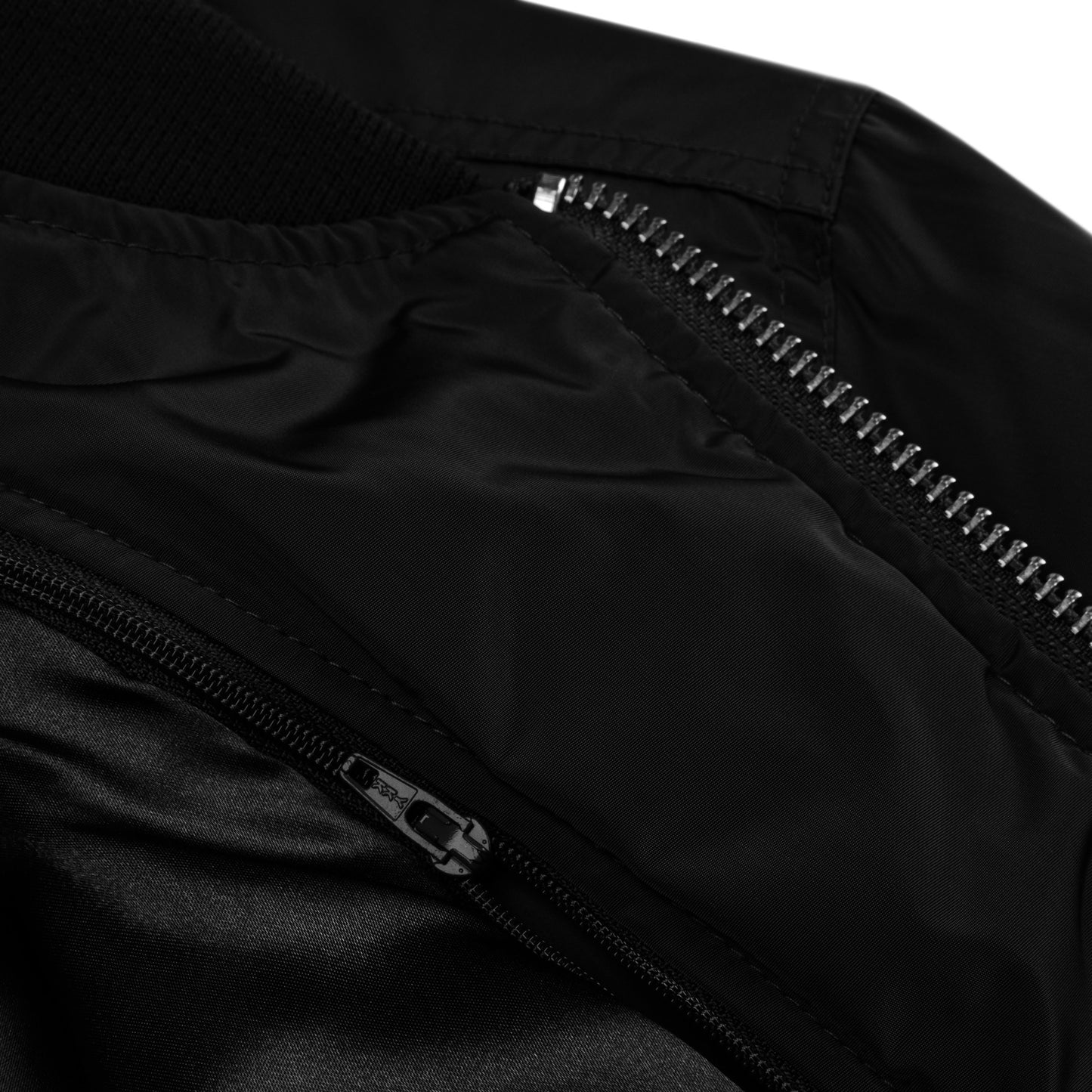 Bomber Jacket Premium Recycled Material Black Zipper