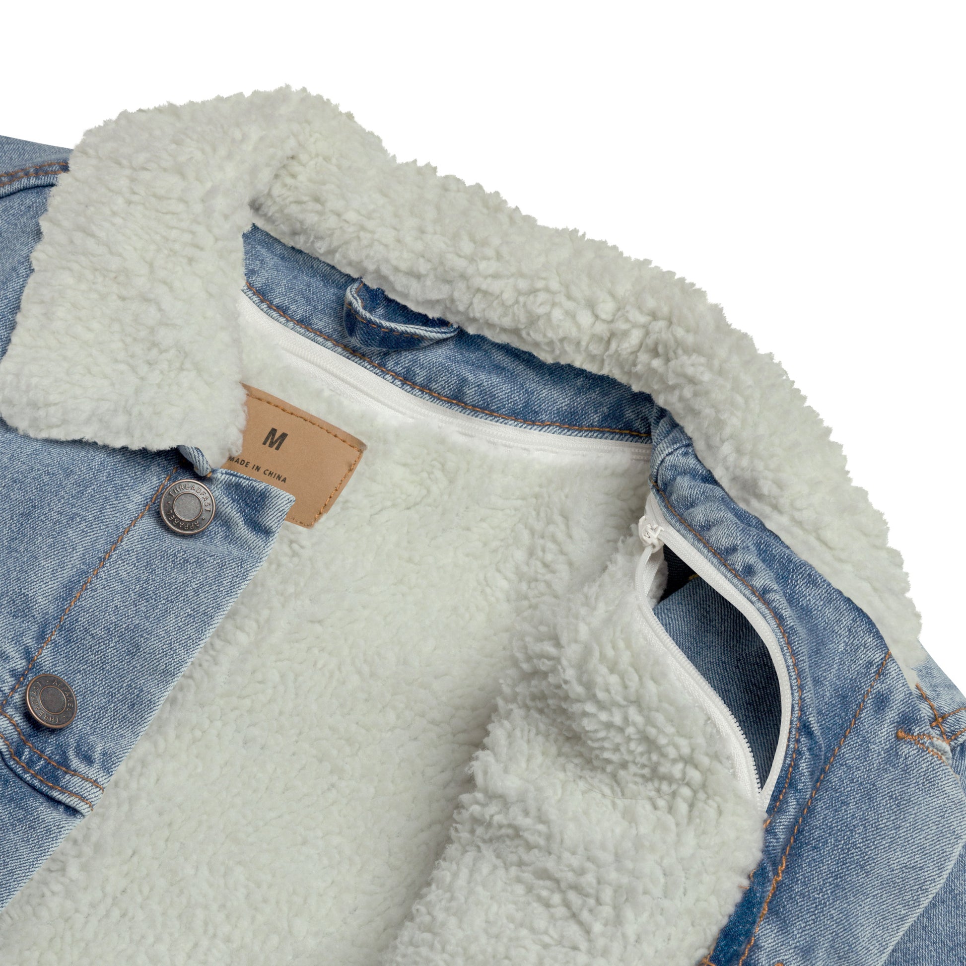 Jacket Sherpa Denim Unisex Light Denim