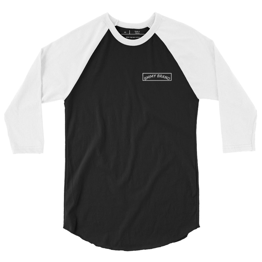 BMMY Blokes 3/4-Sleeve Raglan Shirt Black front White sleeves