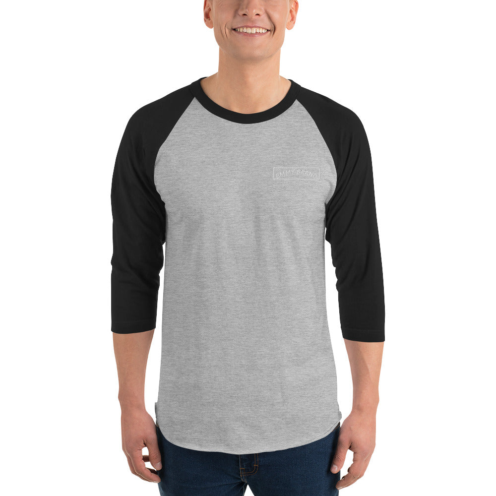 BMMY Blokes 3/4-Sleeve Raglan Shirt Grey front White sleeves