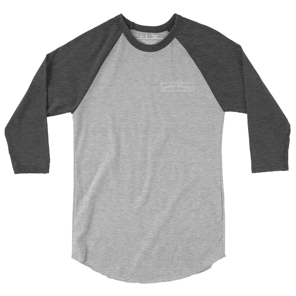 BMMY Blokes 3/4-Sleeve Raglan Shirt Grey front Heather Charcoal sleeves