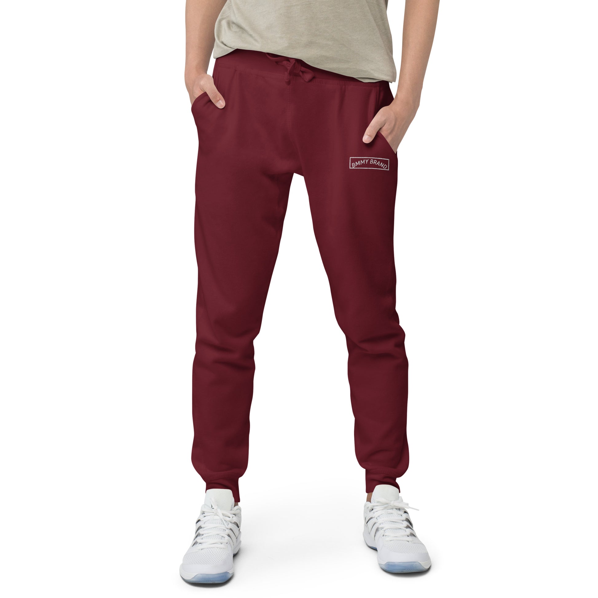 Sweatpants Fleece Unisex Joggers Maroon