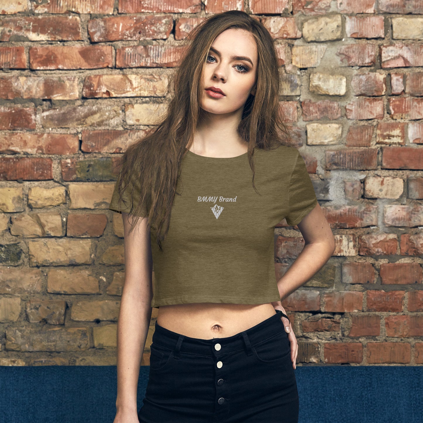 Women's T-shirt Crop Top Olive