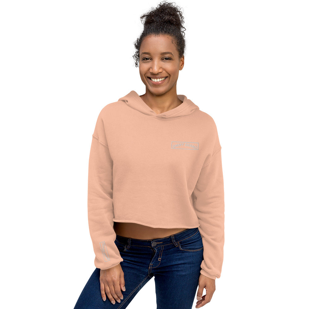 BMMY Women's Cropped Hoodie Long Sleeve Peach