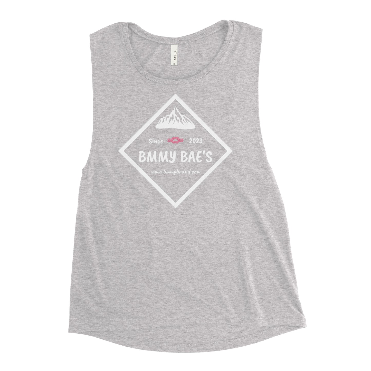 BMMY Women's Juniors Muscle Tank Top Gray