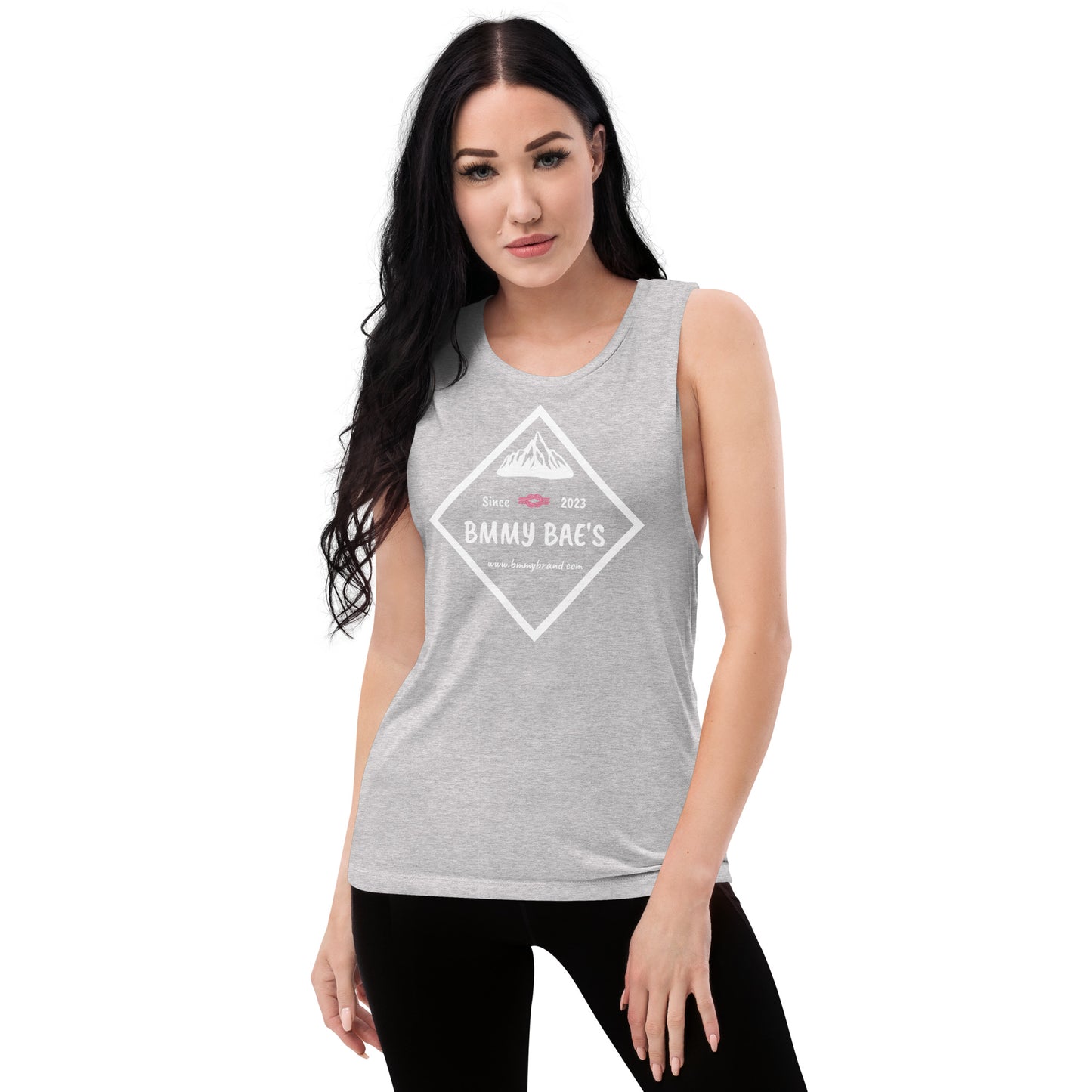 BMMY Women's Juniors Muscle Tank Top Gray