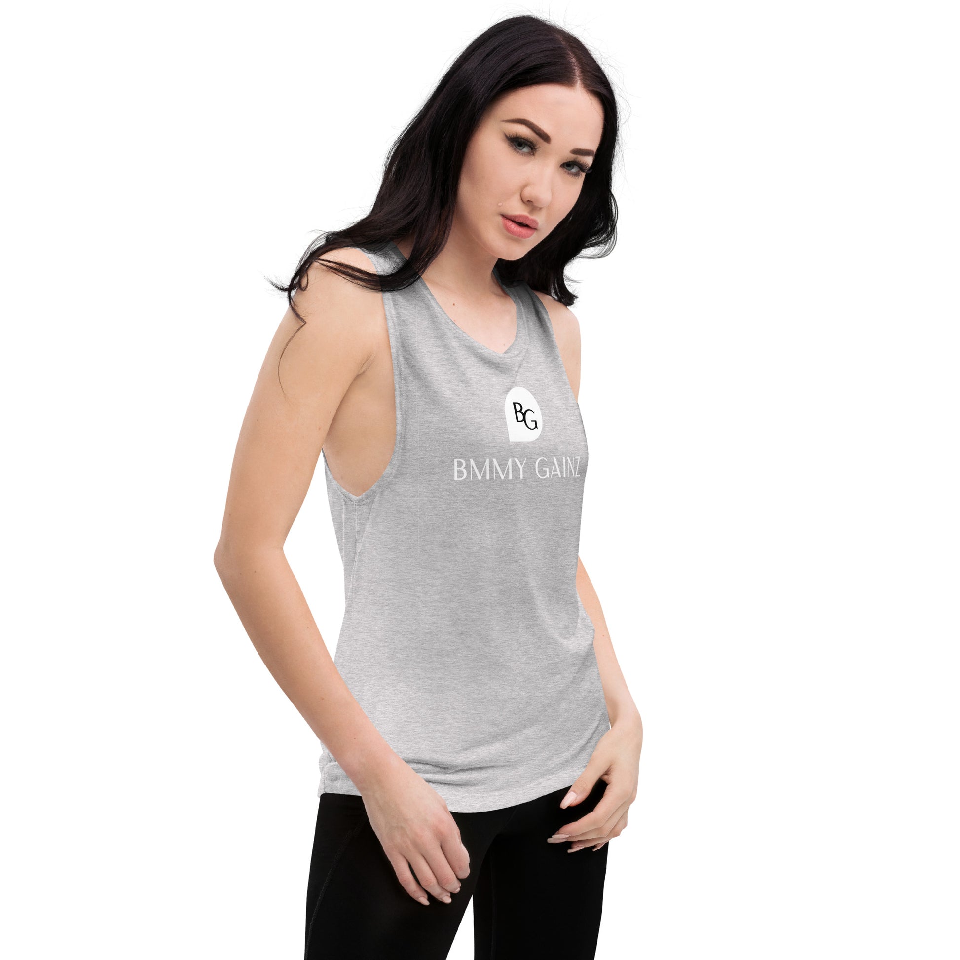 Women's Tank Top Muscle Shirt Gray Gainz