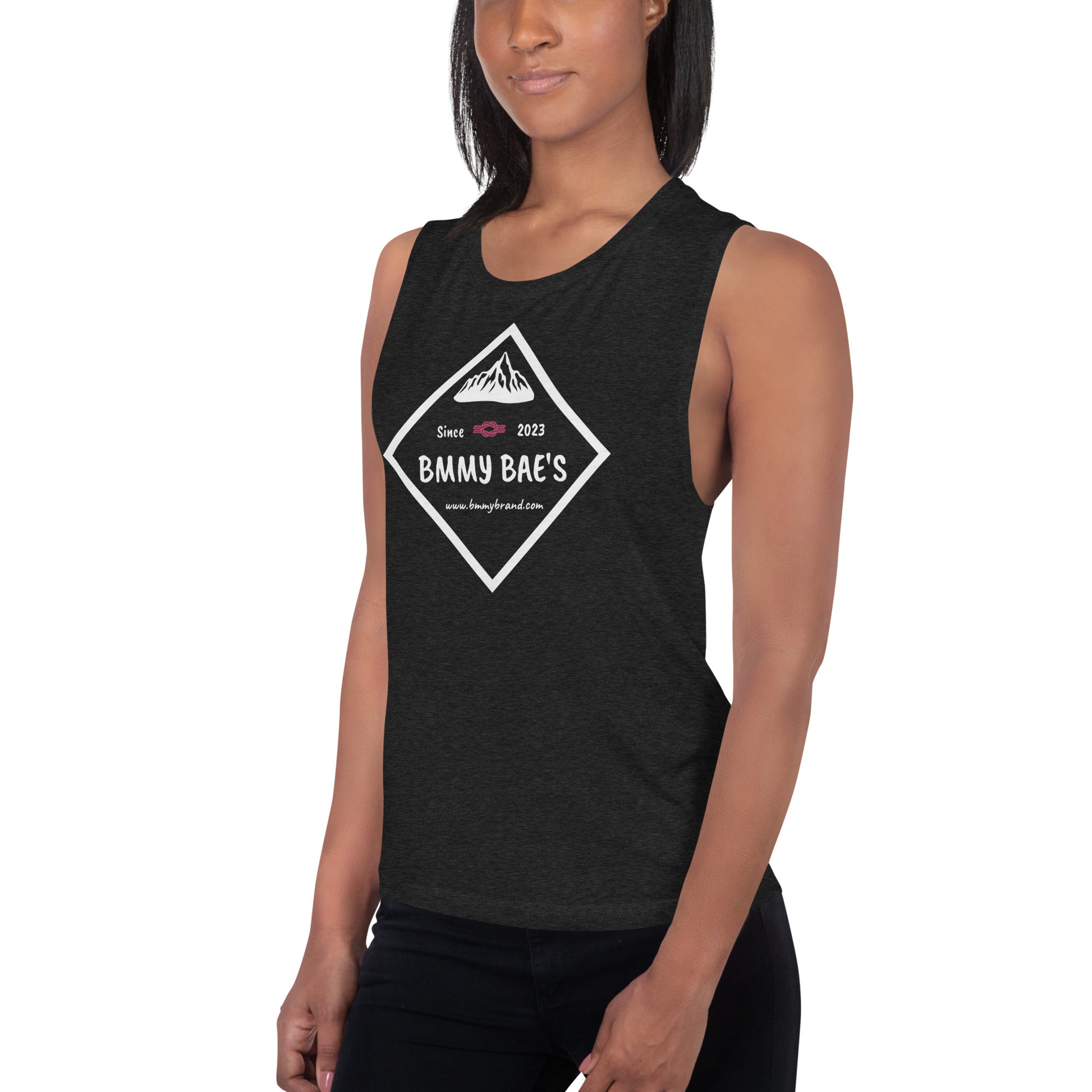 BMMY Women's Juniors Muscle Tank Top Black