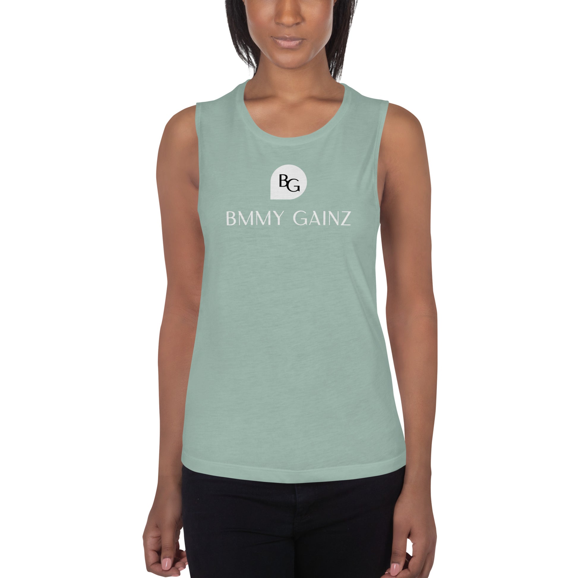 Women's Tank Top Muscle Shirt Dusty Blue Sage