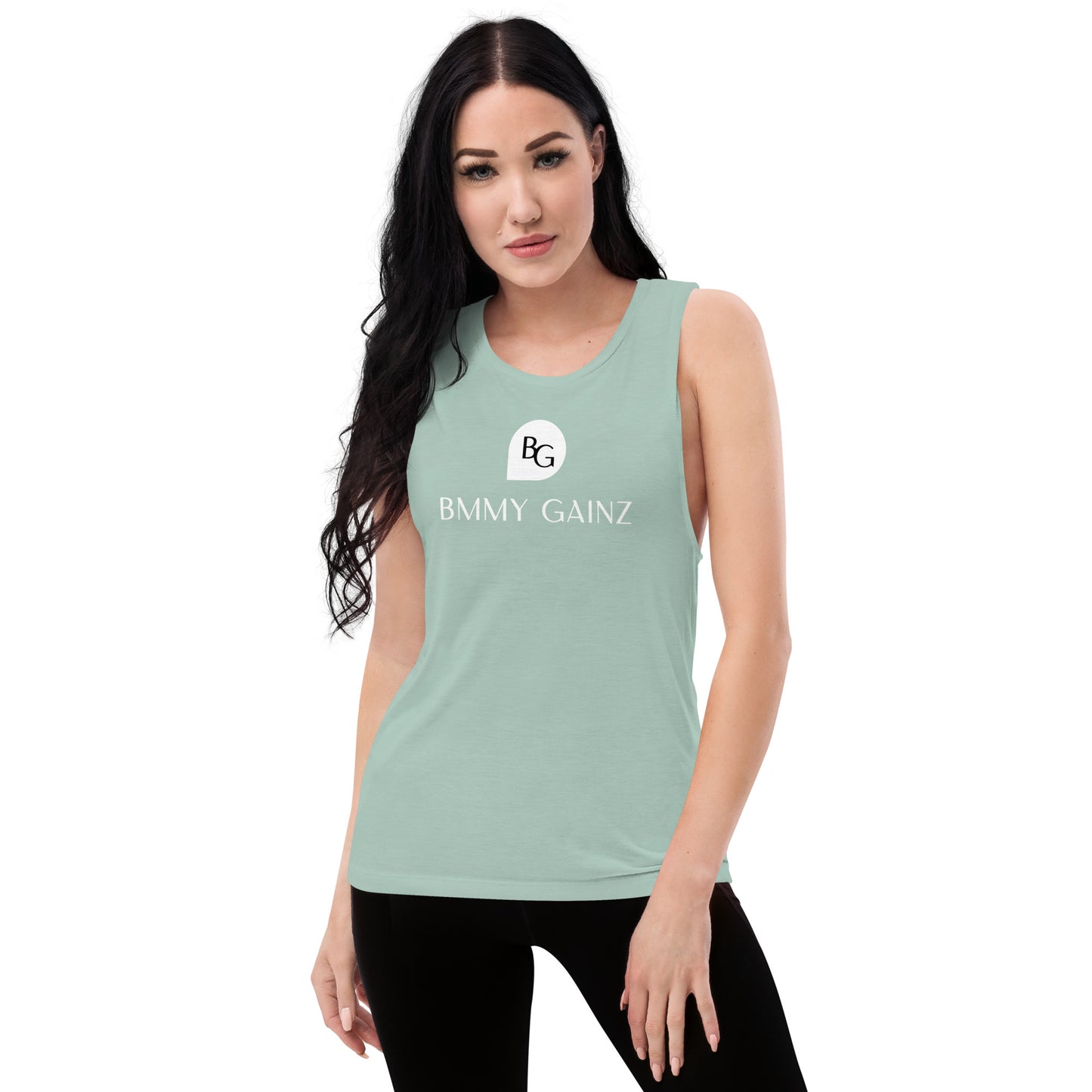 Women's Tank Top Muscle Shirt Blue Sage Gainz