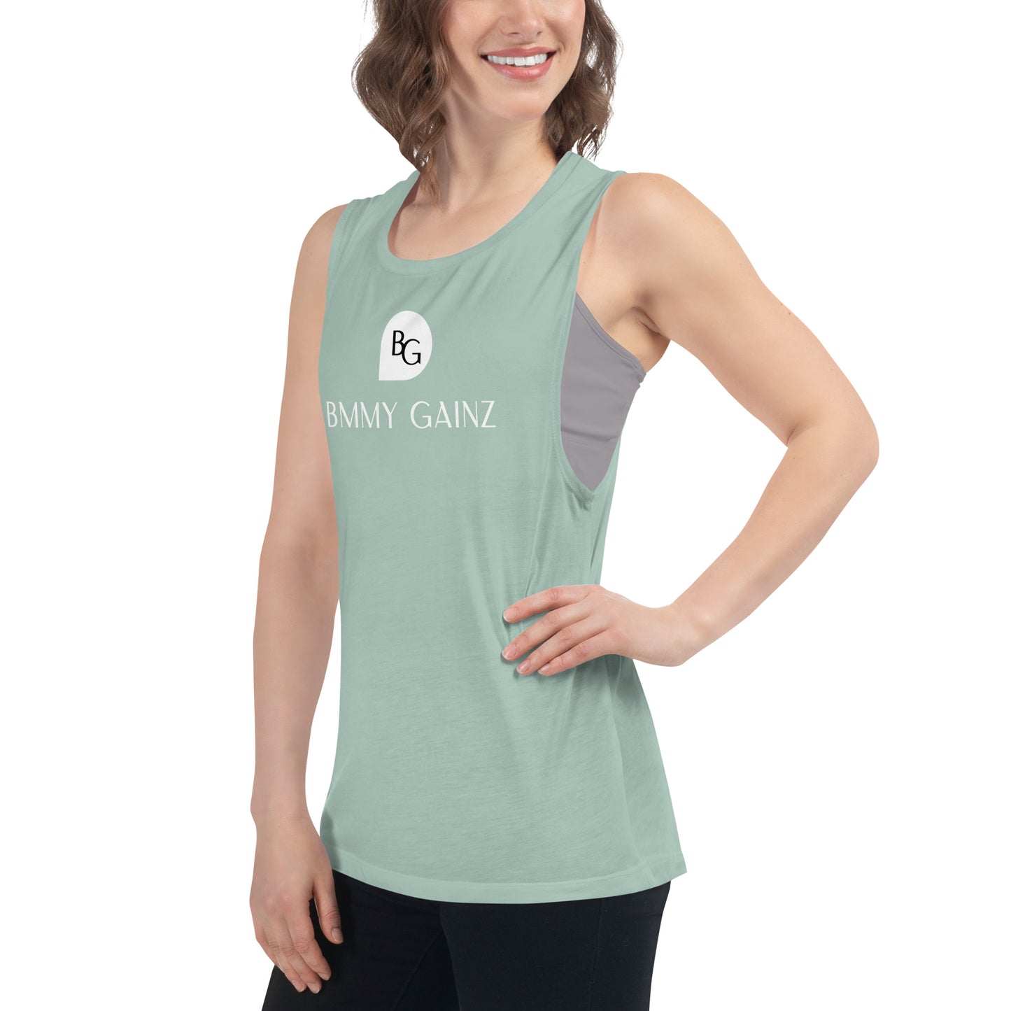 Women's Tank Top Muscle Shirt Dusty Blue