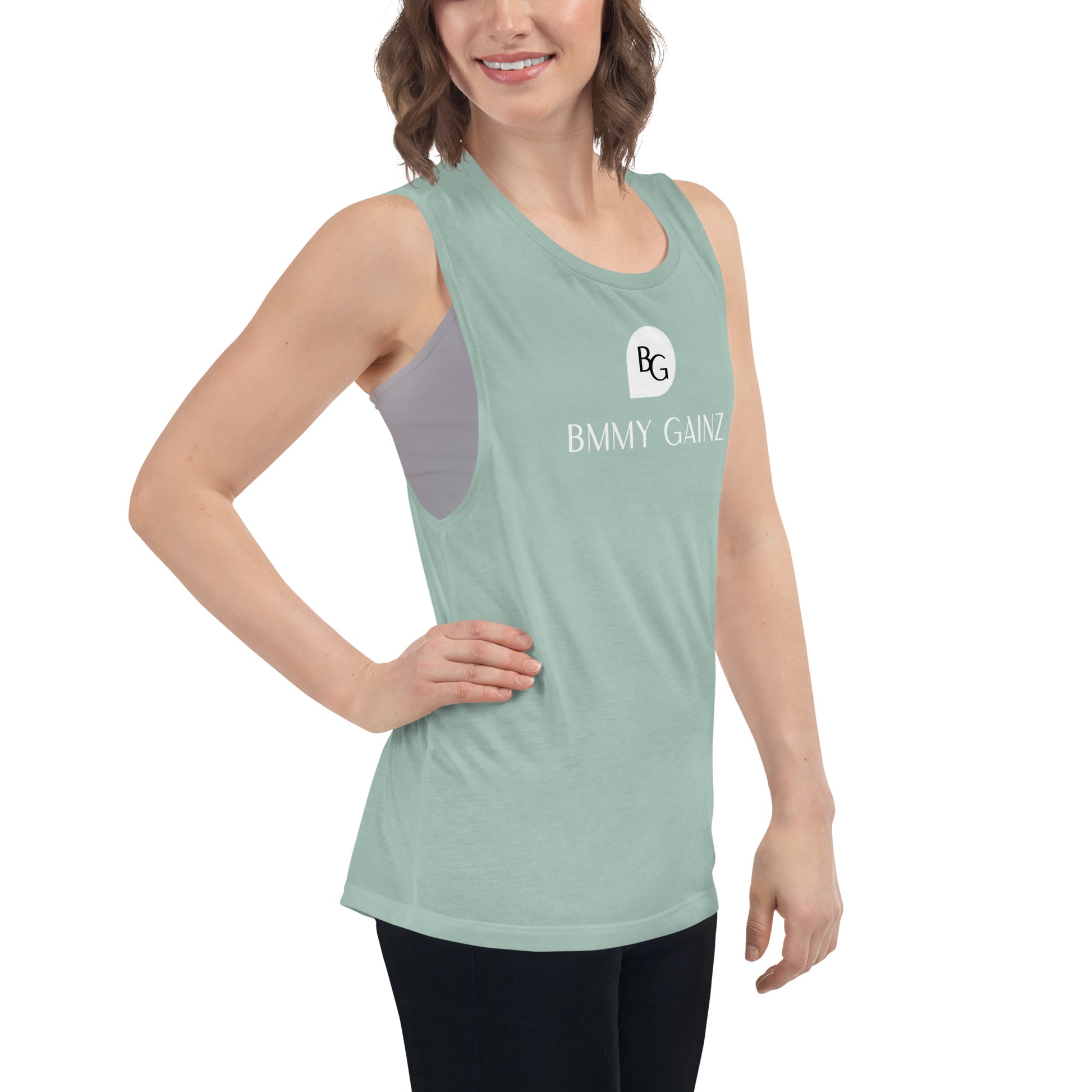 Women's Tank Top Muscle Shirt Dusty Blue