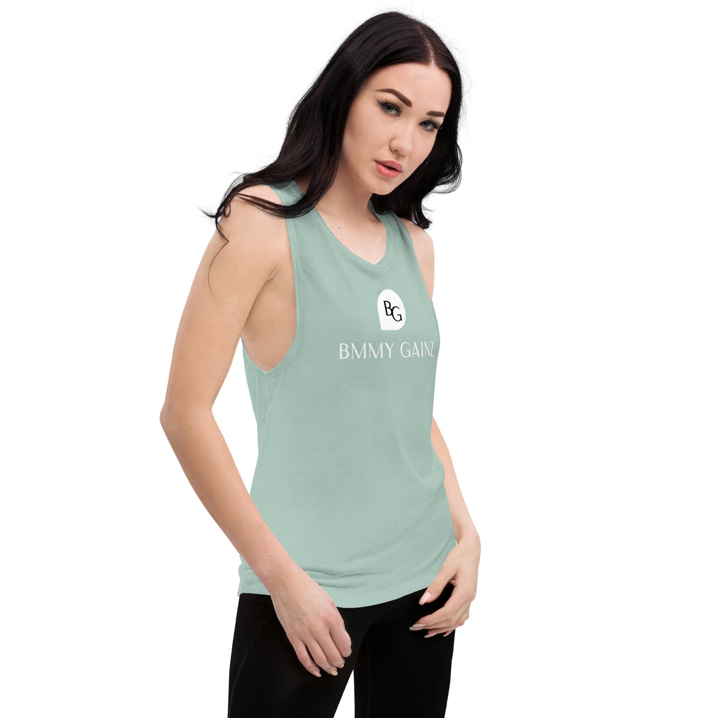 Women's Tank Top Muscle Shirt Blue Sage Green Gainz