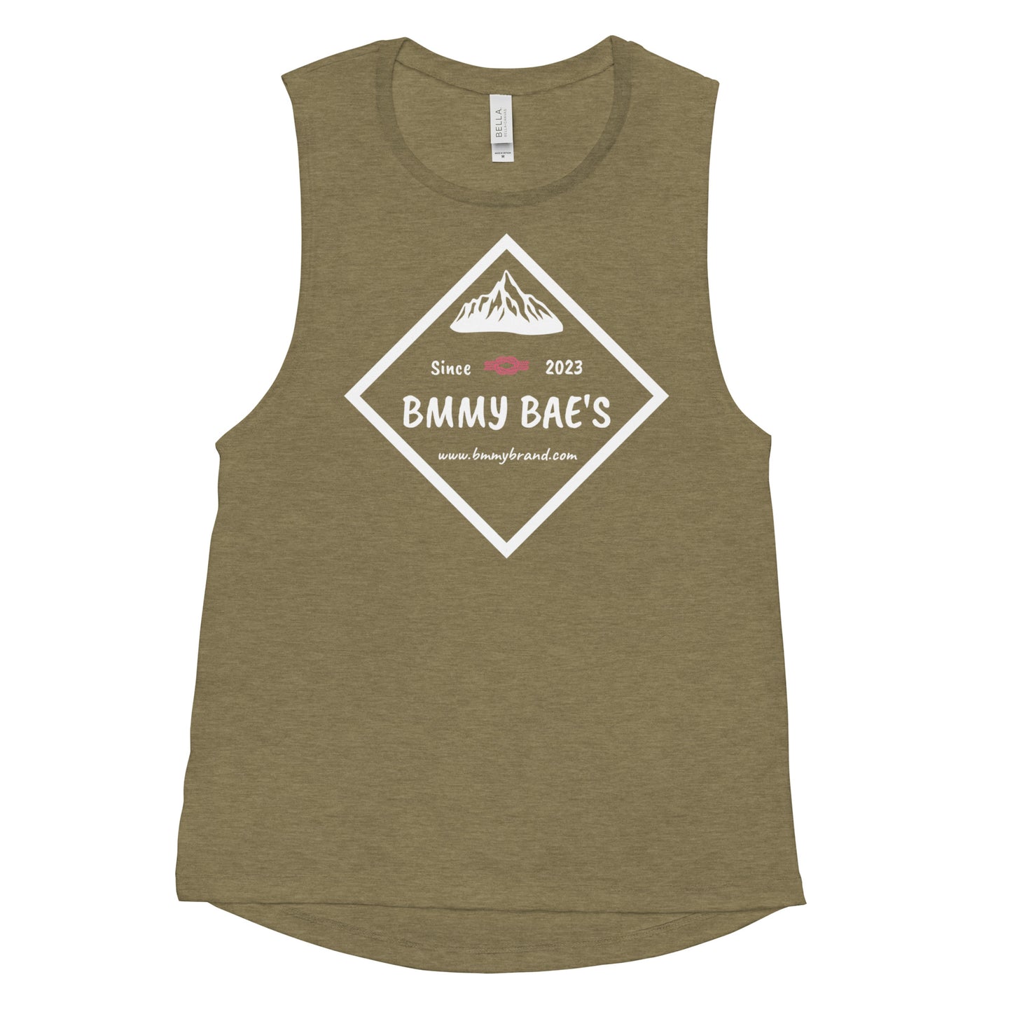 BMMY Women's Juniors Muscle Tank Top Olive