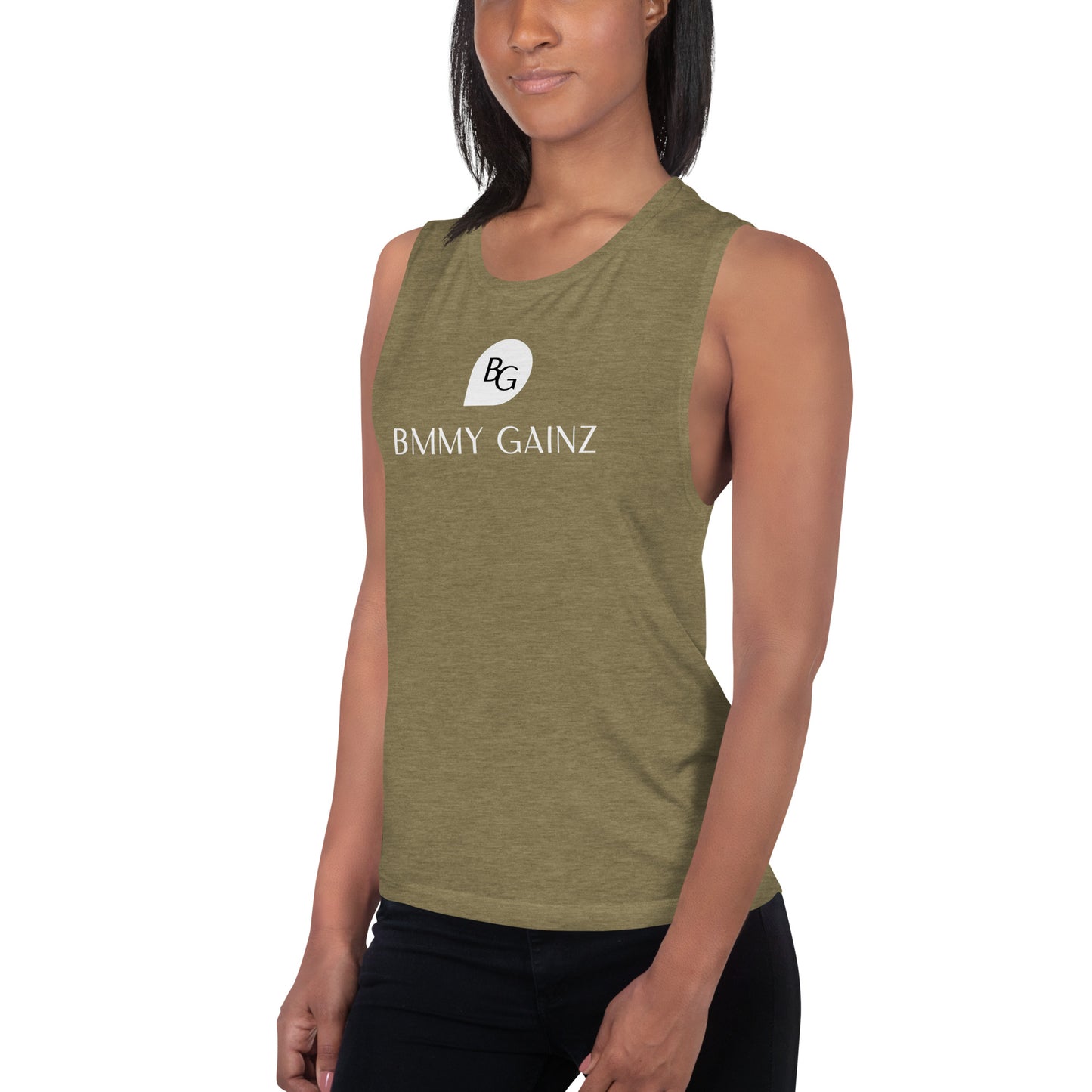 Women's Tank Top Muscle Shirt Heather Olive