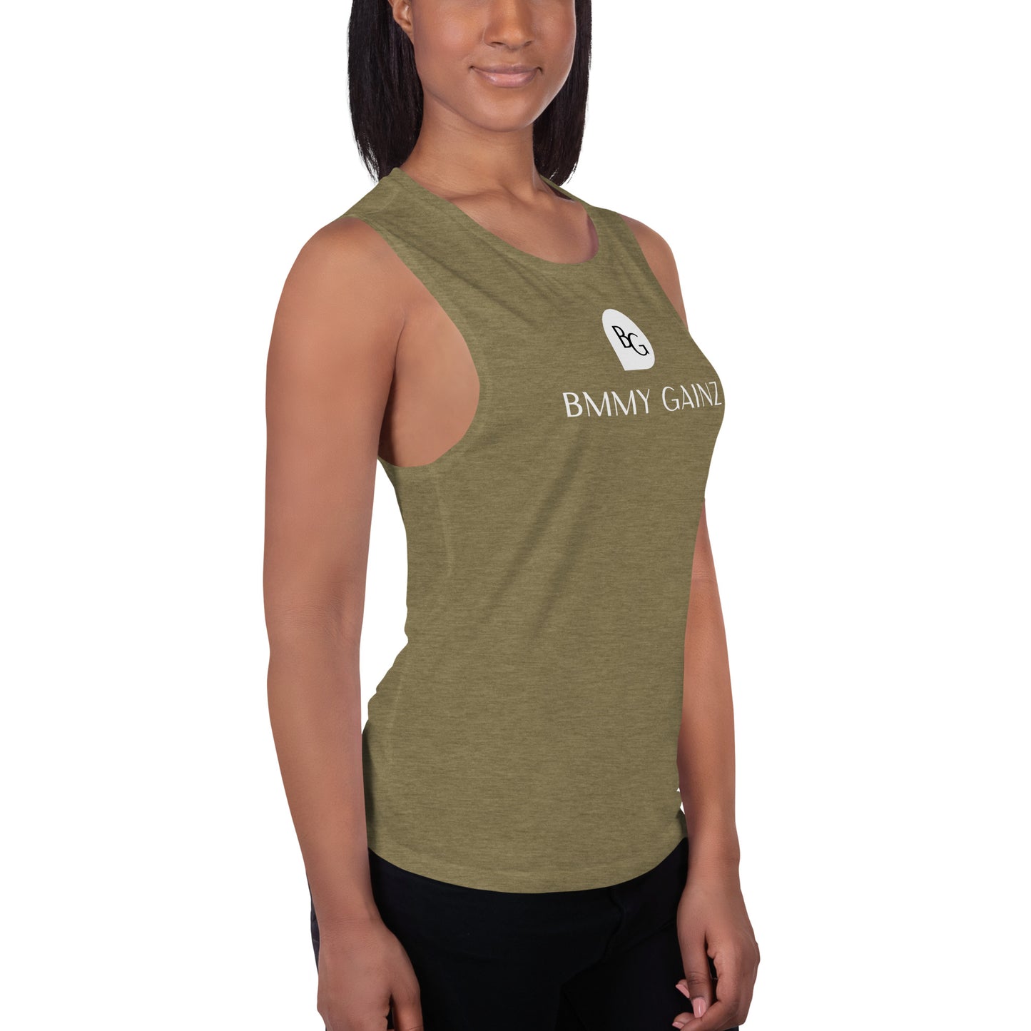 Women's Tank Top Muscle Shirt Heather Olive