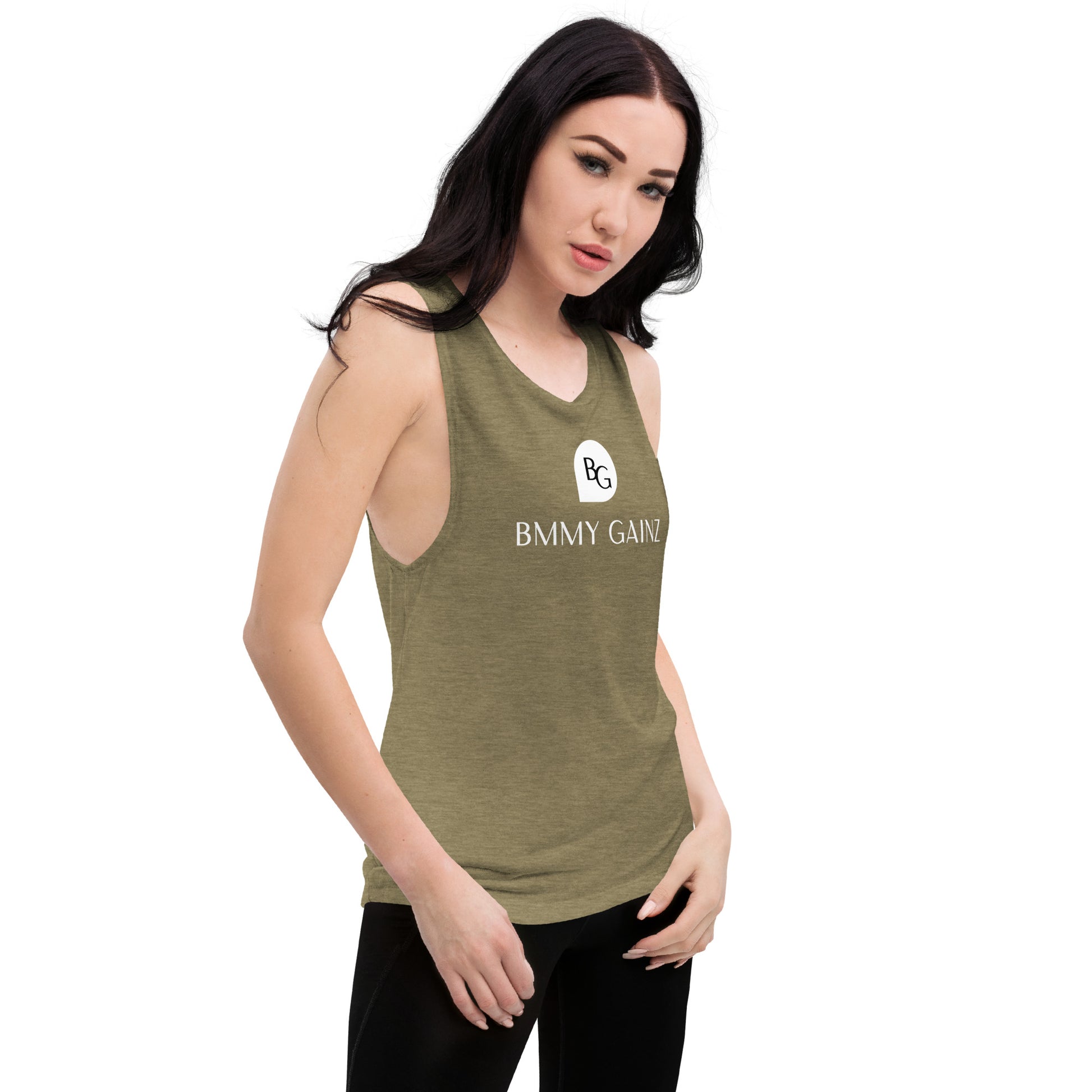 Women's Tank Top Muscle Shirt Olive Gainz