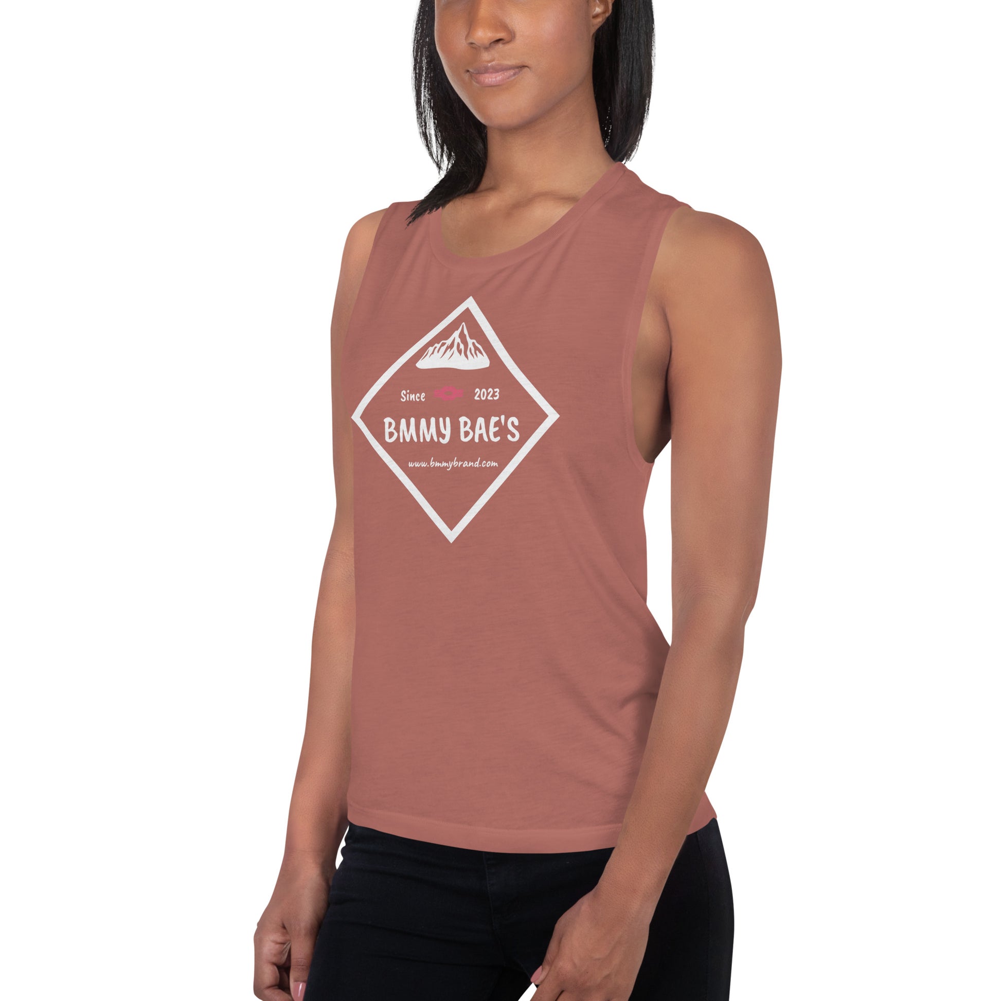 BMMY Women's Juniors Muscle Tank Top Mauve