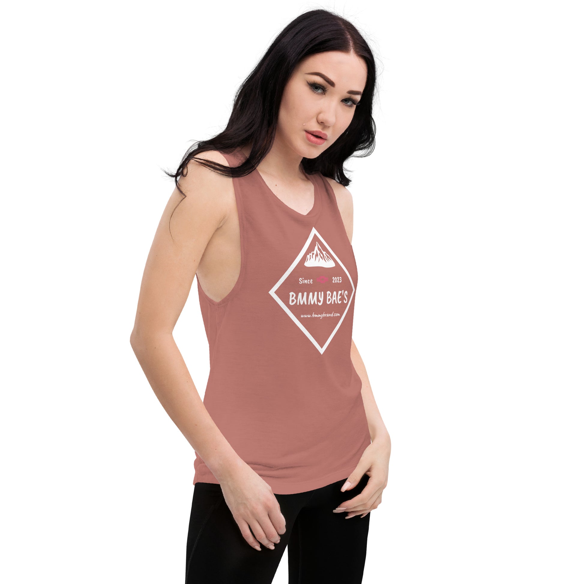 BMMY Women's Juniors Muscle Tank Top Mauve